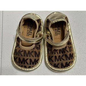 Michael Kors Baby Monogram Ballet Shoes Brown Multicolored Infant Size 4